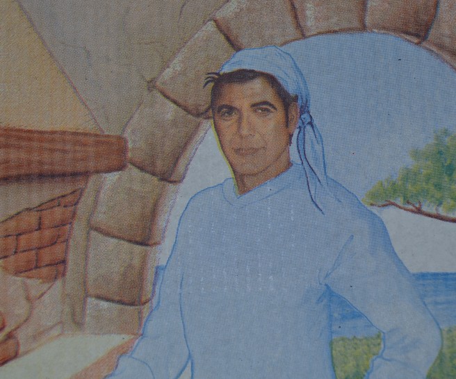 He looks adorable in a head kerchief.  Who knew?