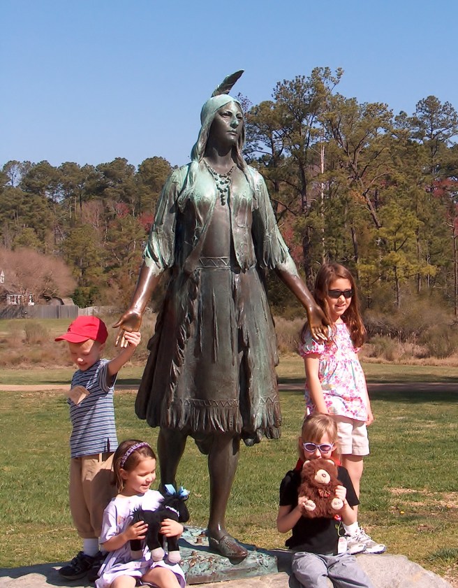 And finally, a shout out for my home country on this anniversary of September 11th--at the statue of Pocahontas at Jamestown (the first permanent English settlement in what would become the United States).