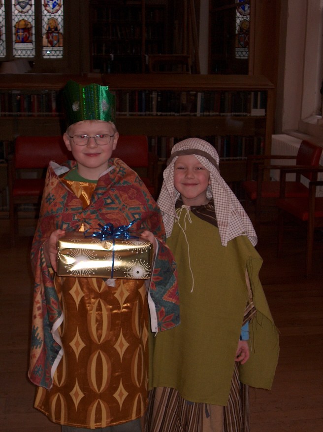 Ein Konig und ein Hirte-- a wise king and a shepherd at Ripon Cathedral some years ago (2008?)