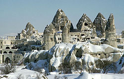 Goreme in winter, from Wikipedia.org