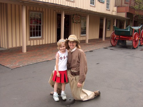 Having fun with the past at Tweetsie Railroad in NC many years ago.