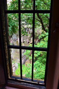 Attic view of the Old Jewish Cemetery in Prague