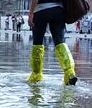 Makeshifts waders in Venice acqua alta.